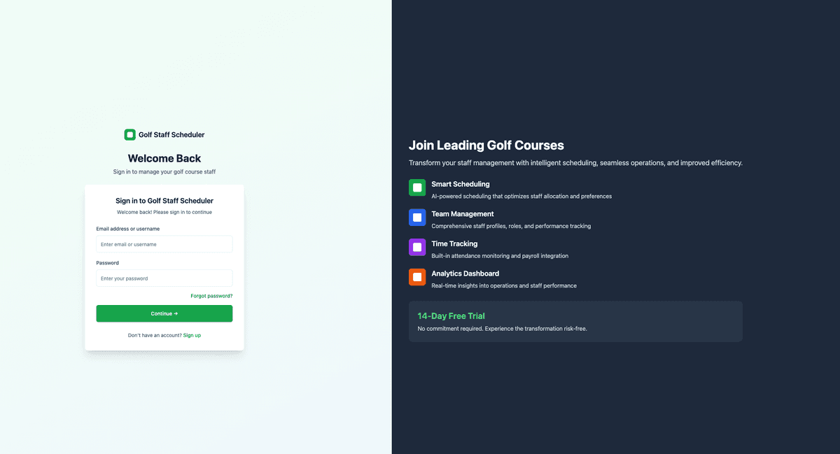 Golf Staff Scheduler - (New 2026 Project)