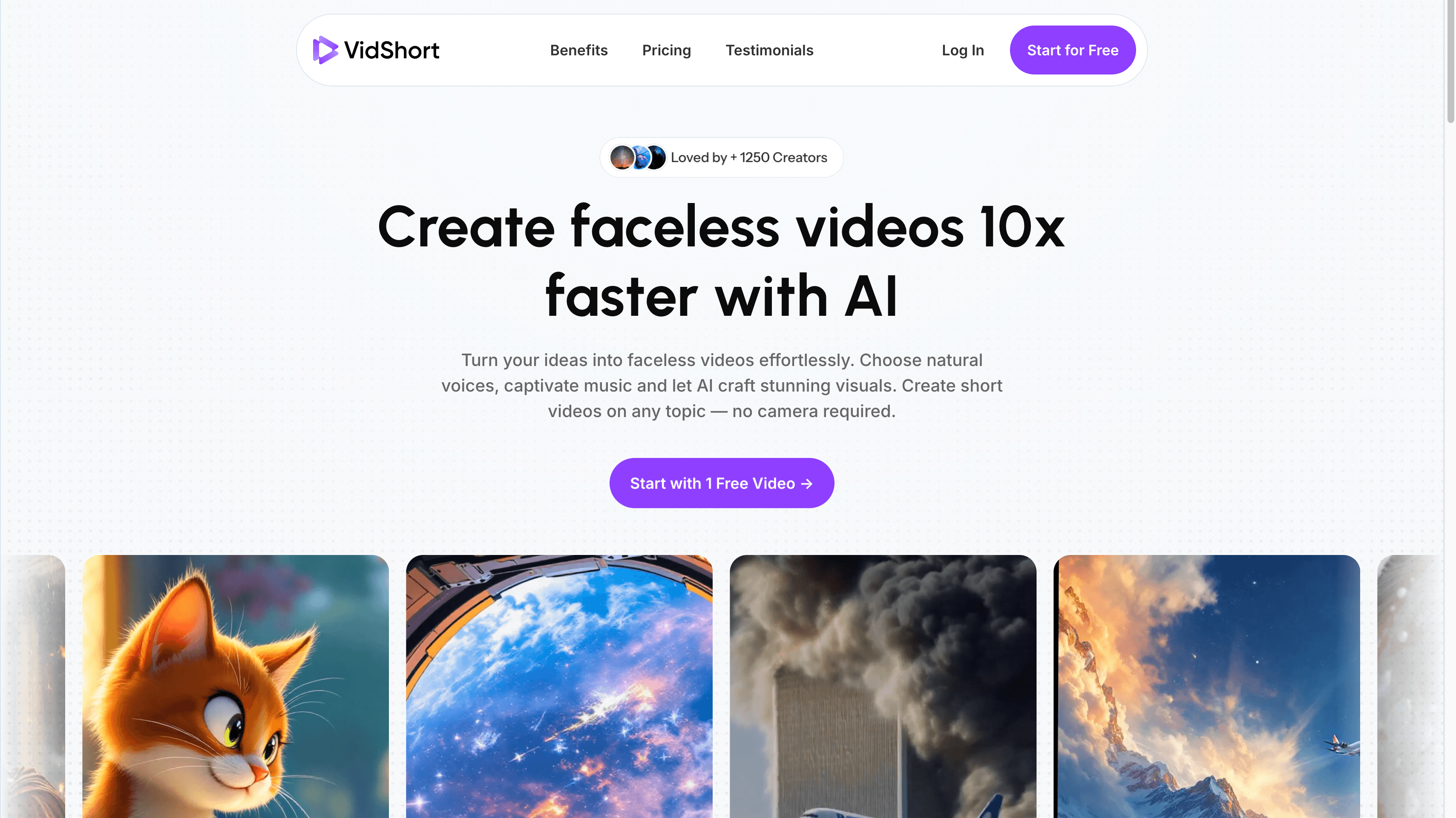 VidShort AI Web App Auto-Generate Shorts