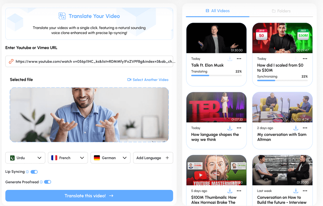 Redub AI Video SaaS Web App - NEW