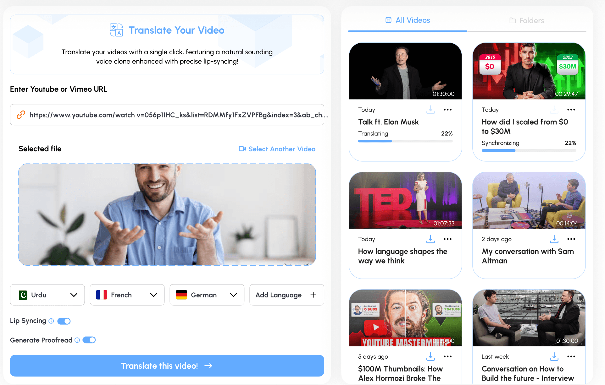 Redub AI Video SaaS Web App