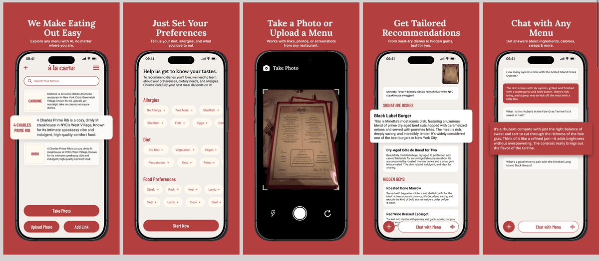 À La Carte AI iOS App Menu Scanner