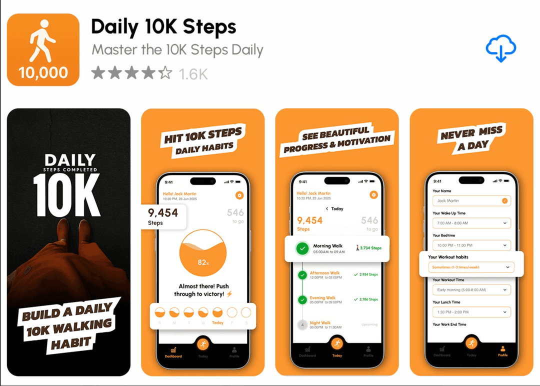 Daily10k Steps iOS App - NEW