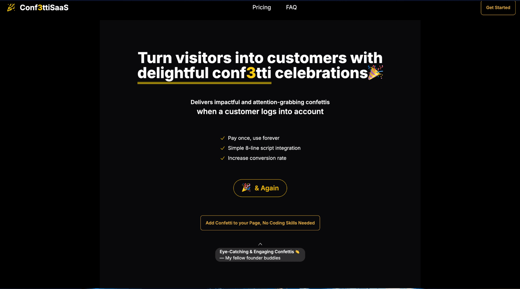 ConfettiSAAS Web App