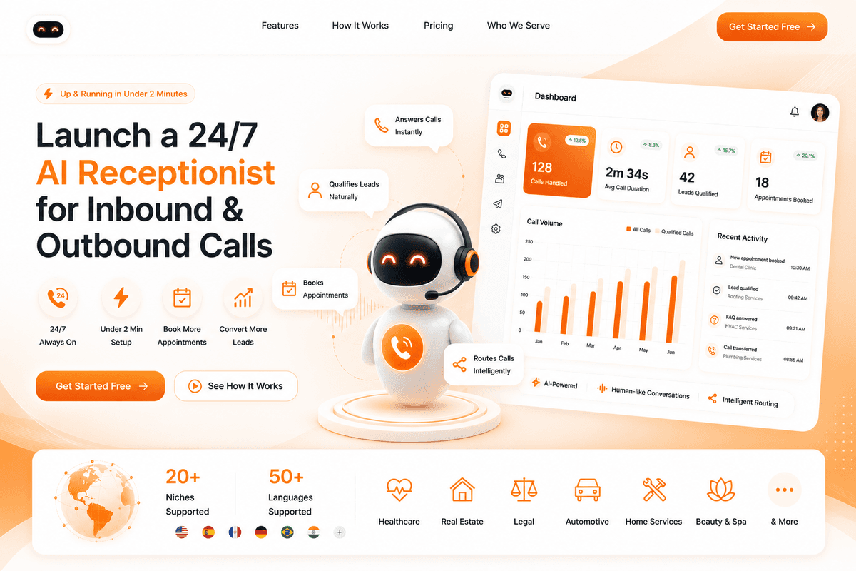 AI Receptionist Voice Agent SaaS (New July 2026 Project)
